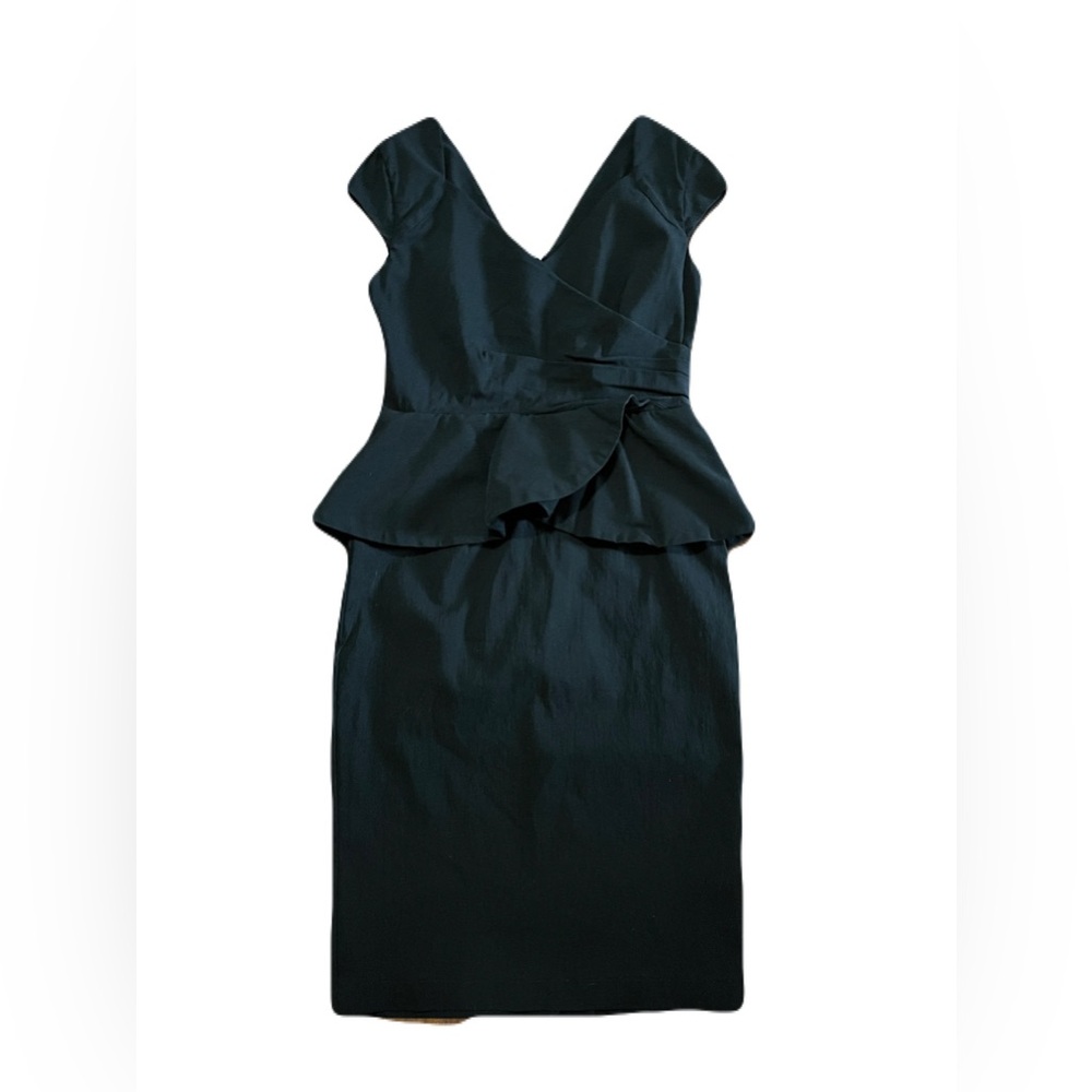 Paper Dolls women’s 8 peplum waist stretch cap sleeve dress, black